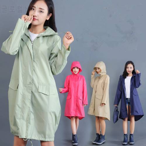 Stylish Lightweight Adult Woman Poncho Waterproof Windbreaker Type Raincoat Outdoor Travel