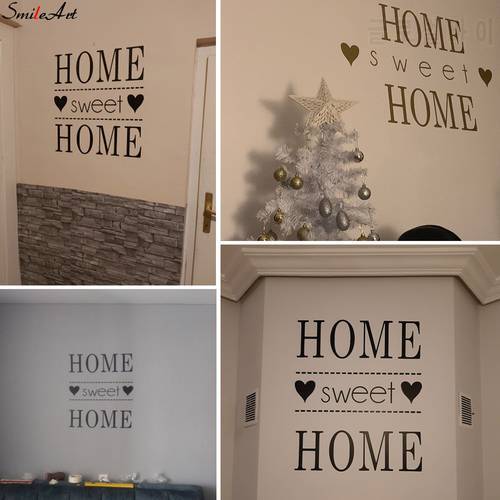 Home Sweet Home Phrase Wall Sticker For Living Room Decoration Wallpaper Quote Stickers on the wall Sticker Mural muursticker