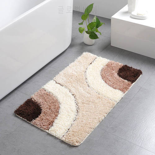 Bath Mat Water Absorption Bathroom Rug Geometric Bathroom Carpet Doormat Kitchen Floor Mat Anti Slip Tape Toilet Non Slip Rugs
