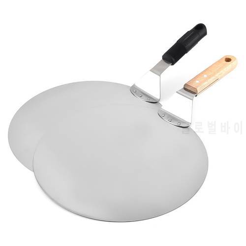 Stainless Steel Pizza Shovel With Long Wooden Handle 10/12inch Pizza Pan Pastry Bakeware kitchen Pizza oven Tools