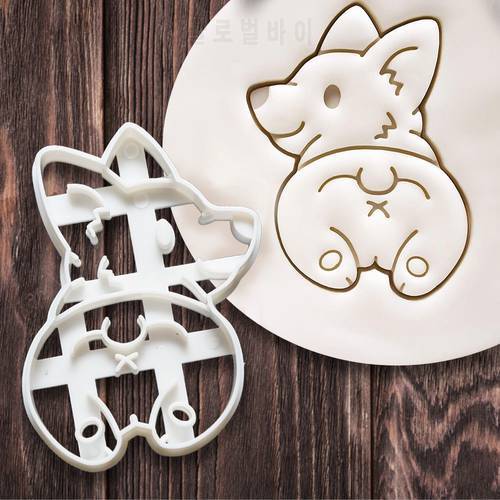 1Pcs Cookie Cutters Mold Cute Corgi Dog Shaped Biscuit Baking Tool Kitchenware Bakeware DIY Tool for Kids Hand Mold