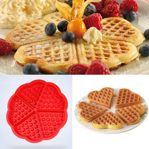 New 1Pc Creative Non-stick Food Grade Silicone Waffle Mold Kitchen Bakeware Cake Mould Makers For Roaster Cake Decorating Tools