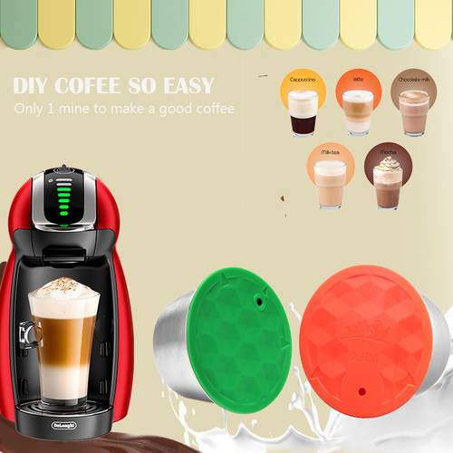 ICafilasiCafilas Reusable Silicone Green Cover Refillable For Dolce Gusto Coffee Filters Pods And Milk Capsule DIY EASY Coffee