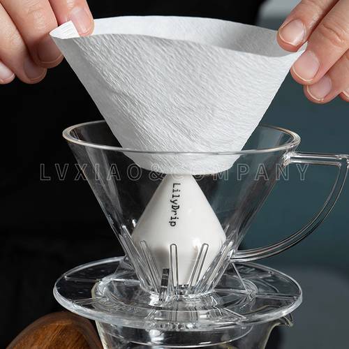 Lilydrip Coffee Dripper V60 Filter Cup Speed Up Brewing and Holding Brewing Temperature Improve Extraction Rate