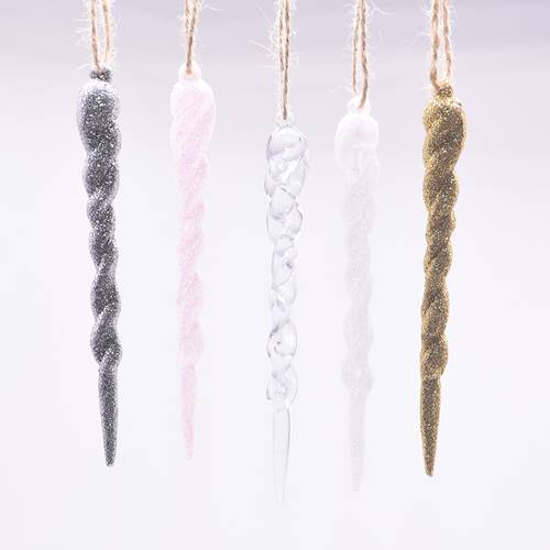 10Pcs 13cm Simulation Ice Xmas Tree Hanging Ornament Fake Icicle Prop Winter New Year Party Christmas Tree Hanging Decoration