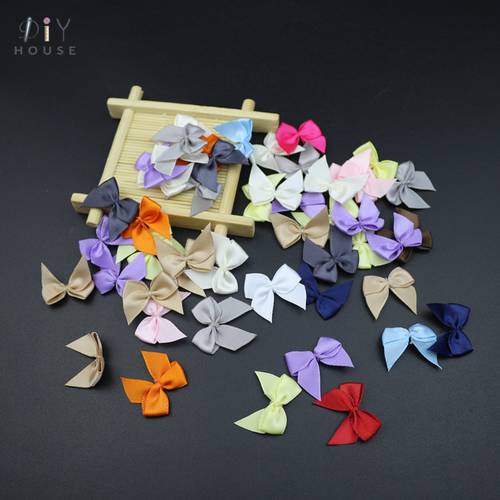 50Pcs Cute Satin Ribbon Bows DIY Craft Supplie Christmas Party Decor Gift Packing Bowknots Sewing Headwear Accessories Appliques