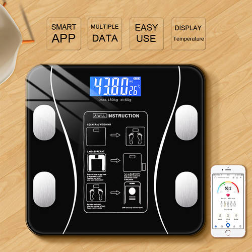 Bluetooth Body Fat Scale Smart Bathroom Scales Wireless Digital Weight Scale Body Composition Analyzer Weighing Scale