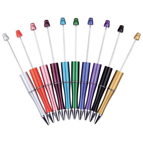 10pcs/lot Plastic Beadable Pen Bead Pens Ballpoint Pen Gift Ball Pen Kids party Personalized Gift Wedding Gift For Guests XMAS
