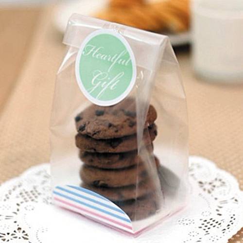 Cookie Candy Bread Plastic Self Stand Packing Bags,Clear Party Gift Chocolate Wedding Bags 20pcs/lot