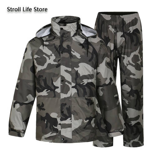 Camouflage Adults Motorcycle Raincoat Men Waterproof Suit for Fishing Male Waterproof Suit for Fishing Hiking Capa De Chuva Gift