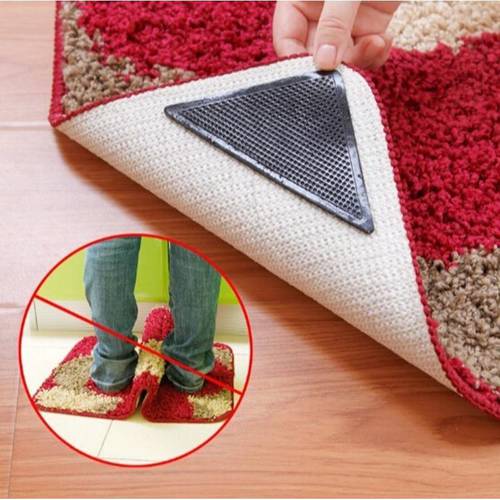 1PCS Non-Slip Rug Carpet Mat Grippers Anti Skid Reusable Corners Pad for Bathroom Kitchen Living Room Silicone Pad Grippers