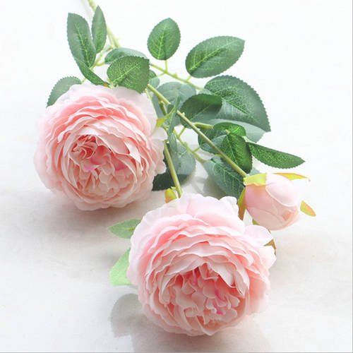 Silk Artificial Fake Western Rose Flower Peony Bridal Bouquet Wedding Classic European Style High Realistic Appearance
