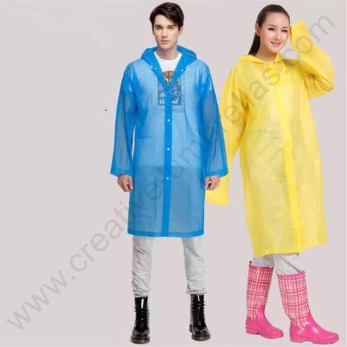 3pcs/set colour option Environmental protecting Non disposable EVA raincoat waterproof unisex ultrathin non-toxic rainwear