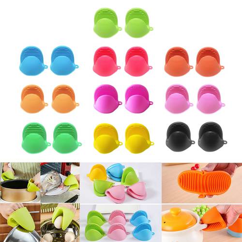 Silicone Pinch Mitts (2 Pack) for Kitchen Use as Potholder Baking Holder Mini Oven Mitts Kitchen Silicone Gloves Heat Resistant