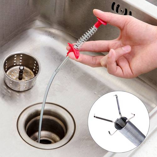 Stainless Steel Flexible Claw, Drain Snake, Drain Cleaner Sticks Clog Remover Cleaning Tool 23.6 Inch Spring Pipe Dredging Tool