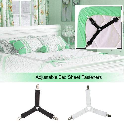 Bed Sheet Clip Grippers Suspender Cord Hook Loop Clasps Adjustabl Elastic Mattress Cover Non-slip Clip Straps Clothes Pegs