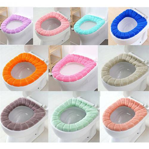 O-Type Toilet Seat Cover Mat Washable Soft Warmer Lid Cushion Pad Bathroom Toilet Accessories Commode Toilet Cover Standard Size