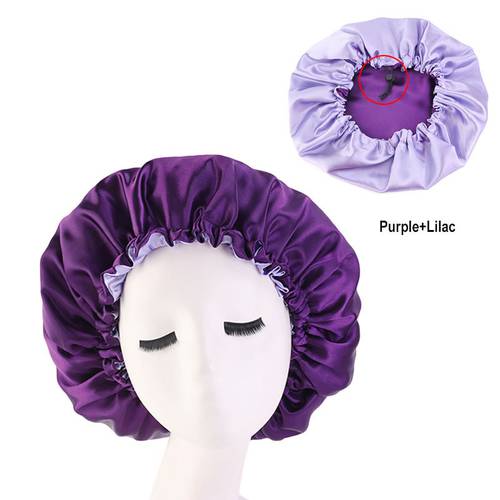 1pcs Hair Styling Sleep Caps Fabric Hair Bonnet Satin Lined Sleep Cap Night Hat Adjust Shower Cap Satin Silk Bonnet