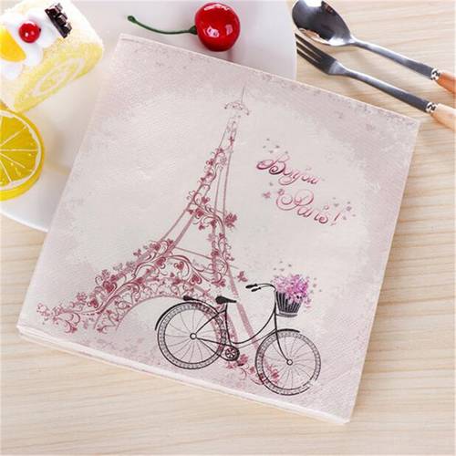 Casamento 20Pcs/Pack 2-Layer Tower Series Wedding Decoration Paper Napkins For Decoupage Birthday Party Decoration Boda Supplies