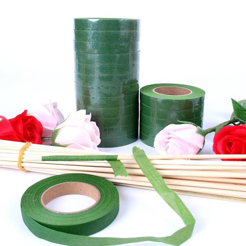 12mm Floral Stem Tape Corsages Buttonhole Artificial Flower Stamen Wrap Florist Green Tapes Nylon Flower Craft Supplies 30Yards