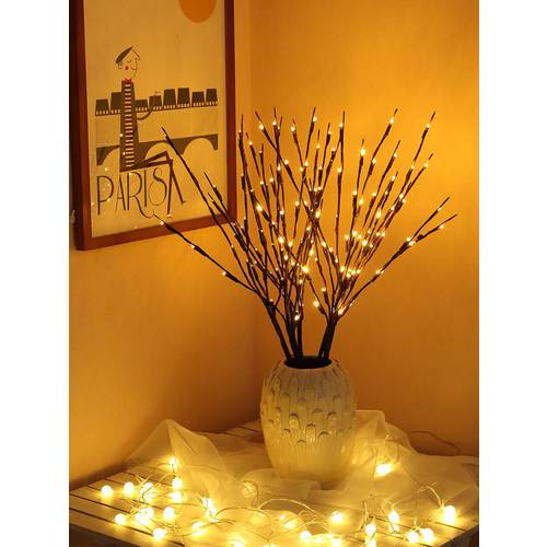 Christmas Decoration Tree Branch Light 20Leds String Lights Table Noel Ornaments for Christmas Decorations New Year Decoration