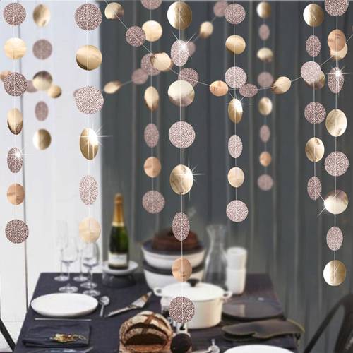 4M Twinkle Star Round Paper Christmas Garland Pendant New Year 2021 Decor Navidad 2020 Ornaments Christmas Decorations for Home
