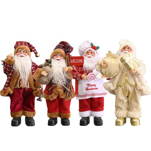 Santa Claus Dolls Christmas Plush Doll Desktop Decoration Figurine For Christmas Tree Ornament 2022 New Year Navidad Natal Gifts