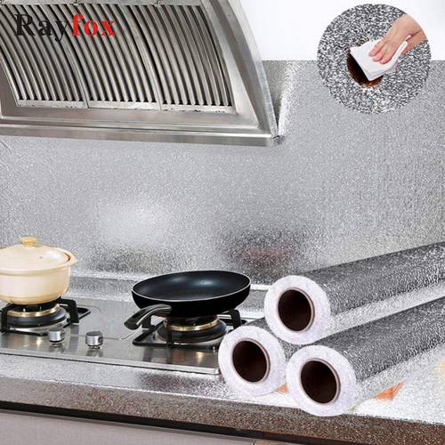 2M Oil Proof Kitchen Accessories Self Adhesive Aluminum Foil Kitchen Stickers Wallpapers Multipurpose For Kitchen Home Gadgets