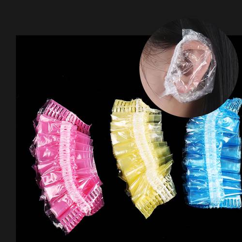 50/100pcs Transparent Disposable Earmuffs Waterproof Ear Cover Bath Shower Salon One-off Ear Protector Cover Caps Dyeing Hair