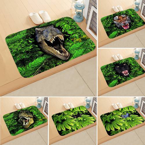 3D Horror Dinosaur Printed Mat Soft Side Strip Door Mat Carpet Bedroom Door Floor Corridor Mat DDD19