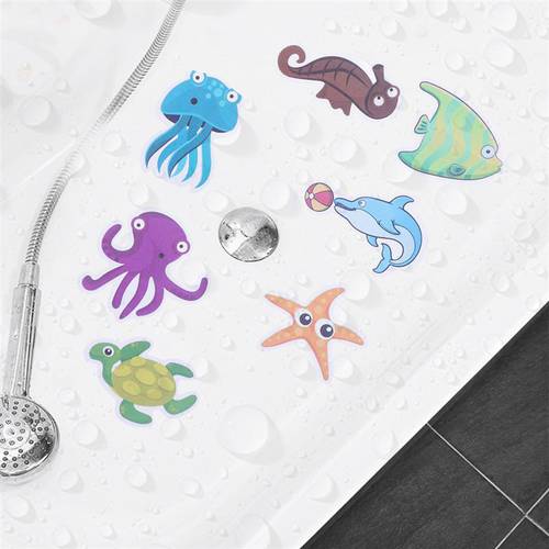 12pcs Marine Organism Anti-Slip Bathroom Sticker Self-adhesive Sticker Decals for Bath Tub Shower Surfaces(random style)