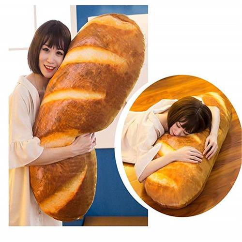Funny 3D Simulation Snack Bread Shape Pillow Soft Lumbar Cushion Plush Stuffed Toy Oblong Pillow Unique Gift For Friends