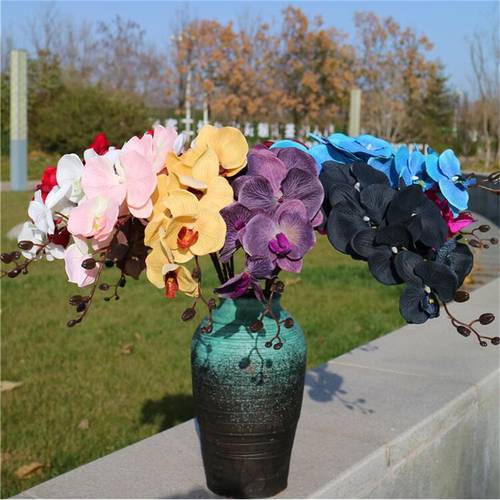 10pcs Fake Oil Painting Effect Butterfly Orchid Flower Artificial Black/red/blue/pink/white Decorative Phalaenopsis Orchids