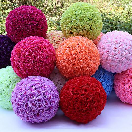 20cm Artificial Flower Ball for Wedding Home Decoration DIY Craft Wreath Gift Valentine&39s Day Decor Fake Flowers