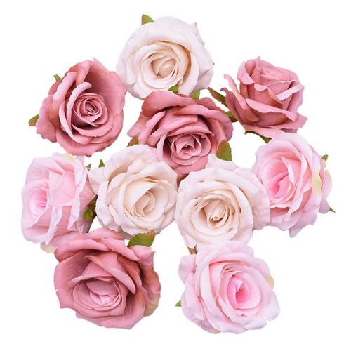 5/10pcs Quality 10CM Silk Rose Artificial Flower Heads for Wedding Party Home DIY Wreath Gift Decor Scrapbooking Fake Fleurs