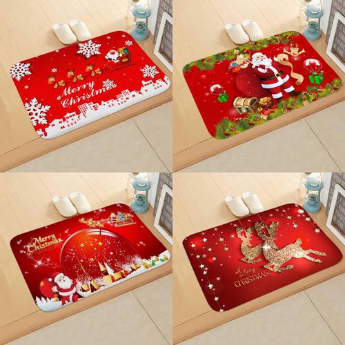 40x60cm Flannel Doormat Christmas Decorations for Home 2022 Christmas Pendants Ornaments Xmas Santa Claus Snowman New Year 2023