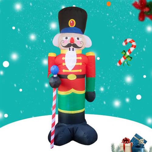 240cm Nutcracker Air Inflatable Santa Claus Outdoor Christmas Decorations for Home Yard Garden Decor Merry Christmas noel 2021