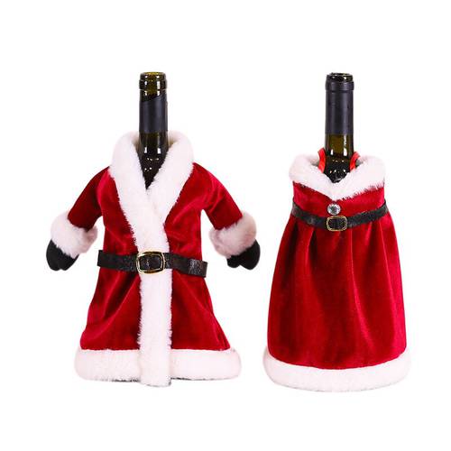 new year Creative Red Wine Bag Christmas Red Wine Set Christmas Dress Skirt Wine Bottle Decoration Christmas wine bottle covers