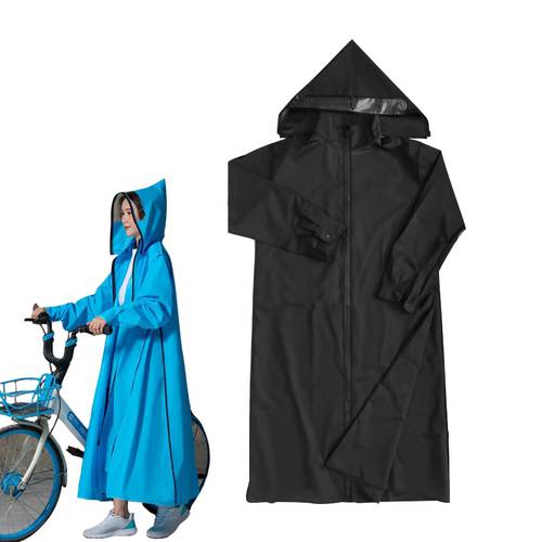 Portable EVA Long Style Raincoat Women/Men Zipper Hooded Poncho Cycling Bicycle Raincoat Waterproof Rainwear Rain Cape дождевик