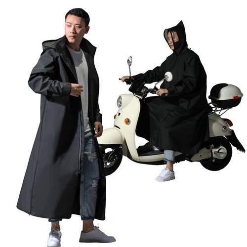 2020 Hot Sale EVA Raincoat Ladies / Men Zip Hooded Poncho Motorcycle Bike Raincoat Long Style Raincoat