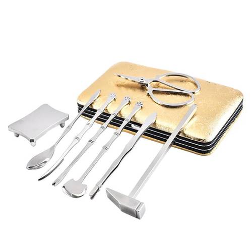 8 Pcs/set Stainless Steel Eating Crab Tools Lobster Crab Cracker Tool Kit Seafood Tools Set Kitchen Spooner Small hammer Gadget