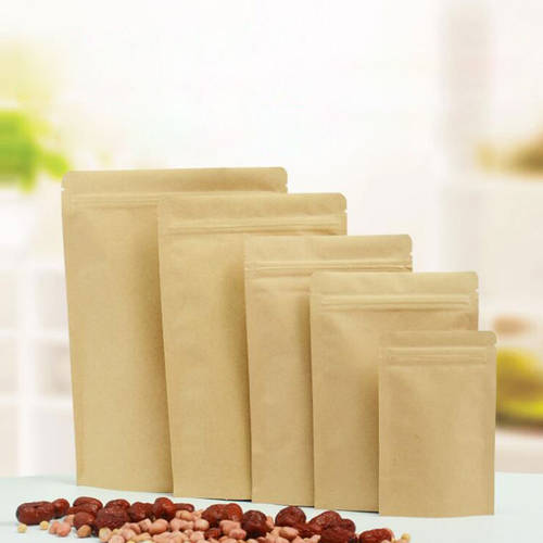 Kraft Paper Tea Bag Stand up Gift Fruit Tea packaging Pouches Zipper Self Sealing Bags 100pcs/lot