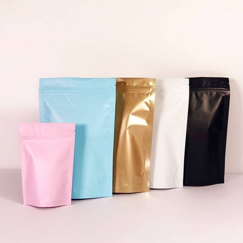 50Pcs/Lot Empty Tea Bags Aluminum Foil Stand up Gift Fruit Tea Packaging Self Sealing Bags Food Coffee