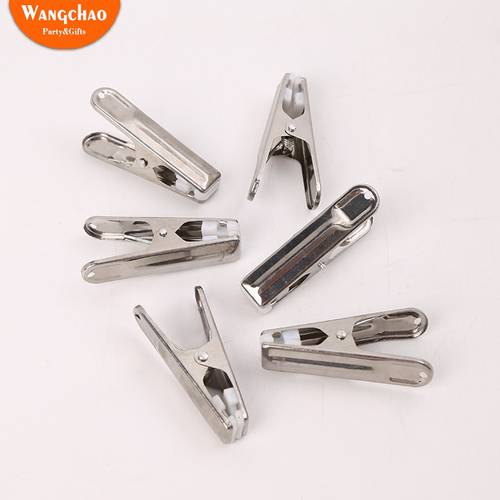 10pcs Multipurpose Stainless Steel Clips Holder Underwear Clips Clothing Clips Clothing Clamps Sealing Clip Household Clothespin