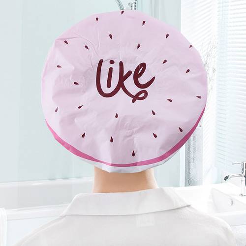 2pc Shower Cap Cute Fruit Waterproof hair cover Resuable Elastic Unisex Hat Saunas Spa Hair Protective Bathroom accessories