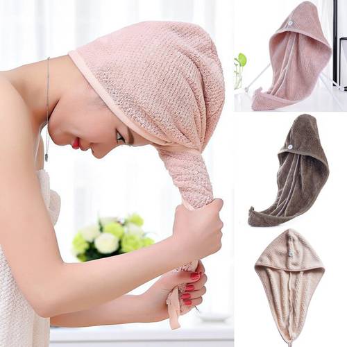 24x60cmSuper Absorbent Hair Drying Towel Turban Bathing Cap Bathrobe Hat Head Wrap Drying Dryer Towel Shower Caps Hot