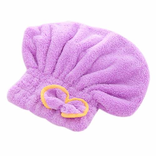 Quick-drying Hair Drying Hat Head Wrap Cap Bathing Super Absorbent Soft Velvet Shower Cap For Adults Woman Bathroom Supplies