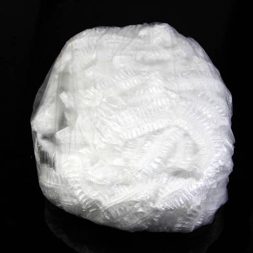 100pcs Disposable One-off Hotel Home Shower Bathing Clear Hair Elastic Cap Hats