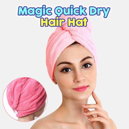 Large Magic Quick Dry Hair Hat Women Bathroom Products Super Absorbent Microfiber Soft Plush Towel Shower Cap Bathing Tools