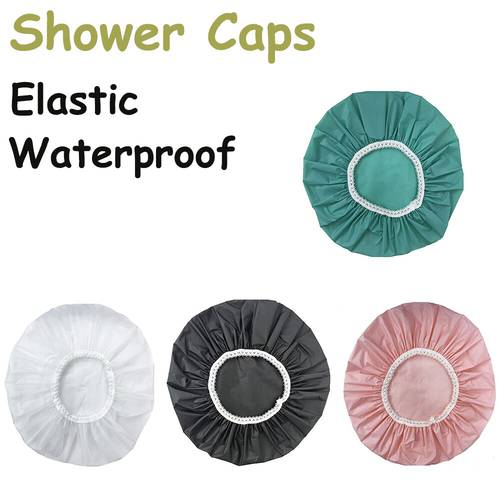 Shower Cap Bath Products Home Waterproof Swimming Hats Hotel Elastic Shower Cap Hair Cover Products Bath Different Colors Hot